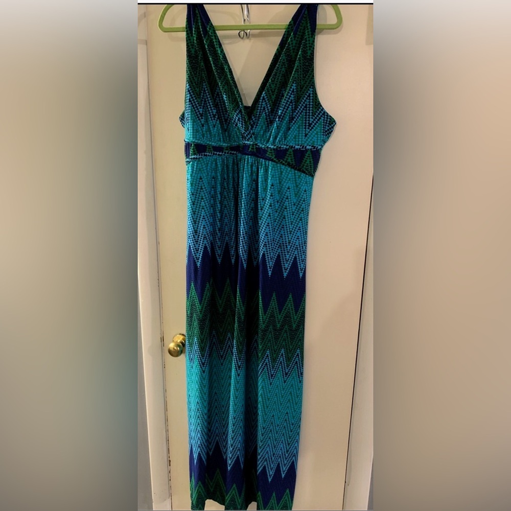 Chevron Pattern Maxi Dress